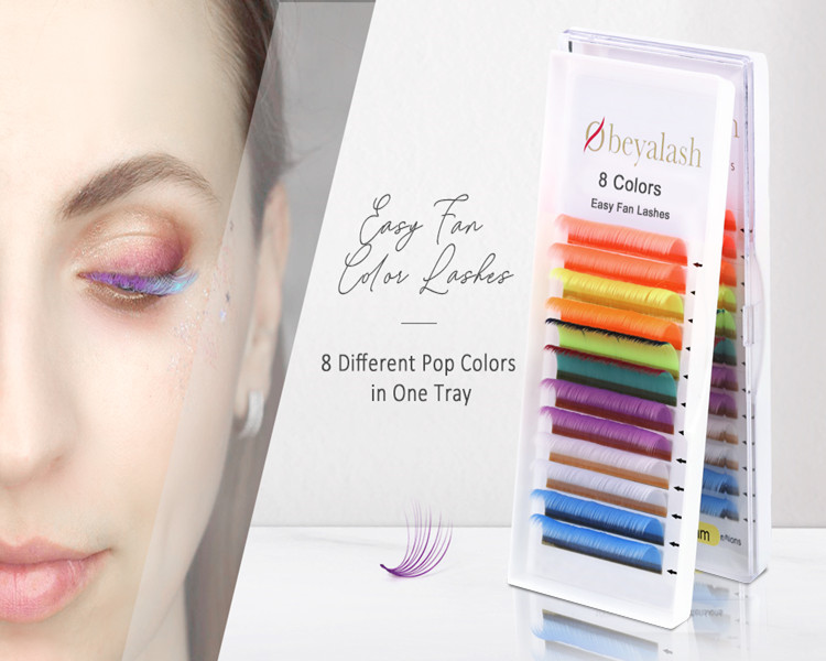 Best Colored Easy Fan Eyelash Extensions Wholesale LM